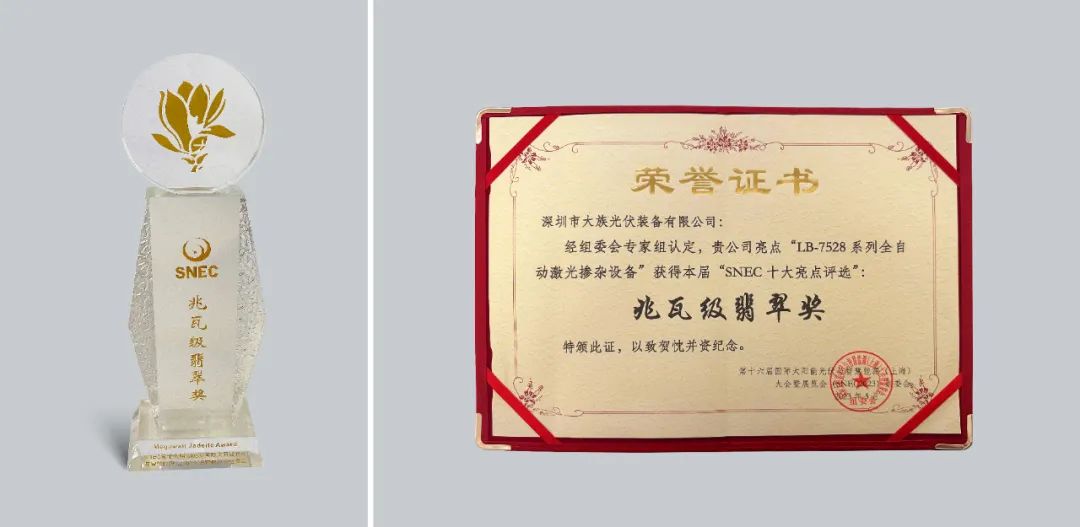 载誉而行 | 老哥俱乐部光伏荣获SNEC十大亮点“兆瓦级翡翠奖” 